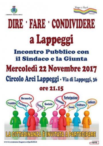 “Dire Fare Condividere”, mercoledì sera assemblea pubblica a Lappeggi “Dire Fare Condividere”, mercoledì sera assemblea pubblica a Lappeggi