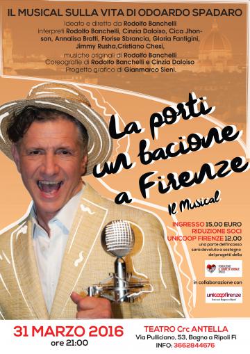 Teatro Crc Antella, il 31 marzo Rodolfo Banchelli in “La porti un bacione a Firenze”, musical su Odoardo Spadaro Teatro Crc Antella, il 31 marzo Rodolfo Banchelli in “La porti un bacione a Firenze”, musical su Odoardo Spadaro